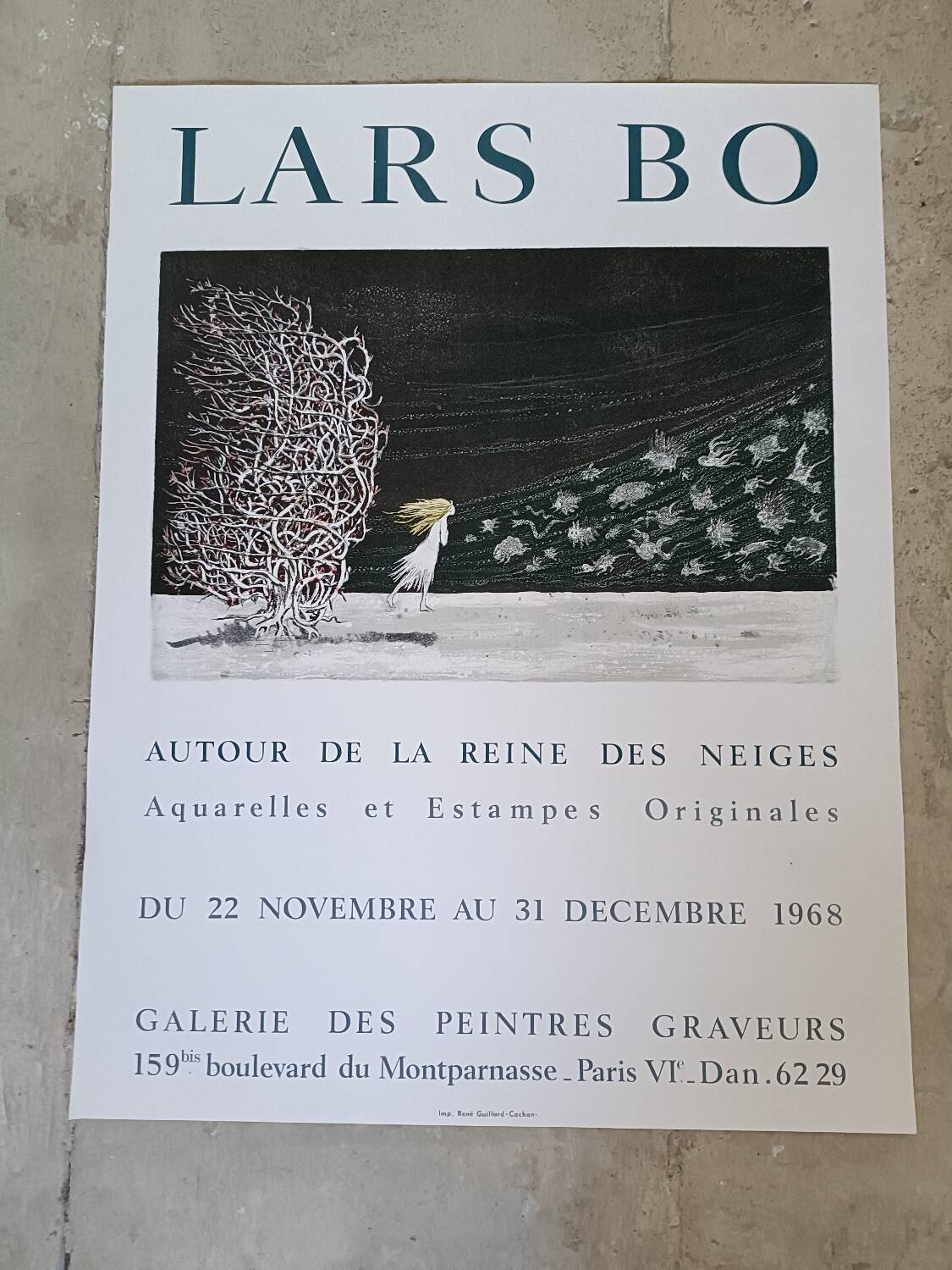 Original poster exhibition Lars Bo, 1968
