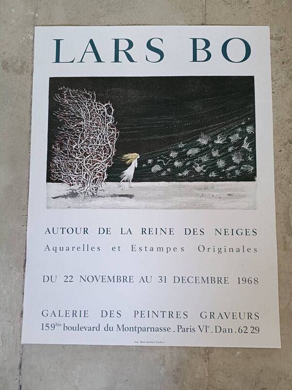 Affiche originale exposition Lars Bo, 1968