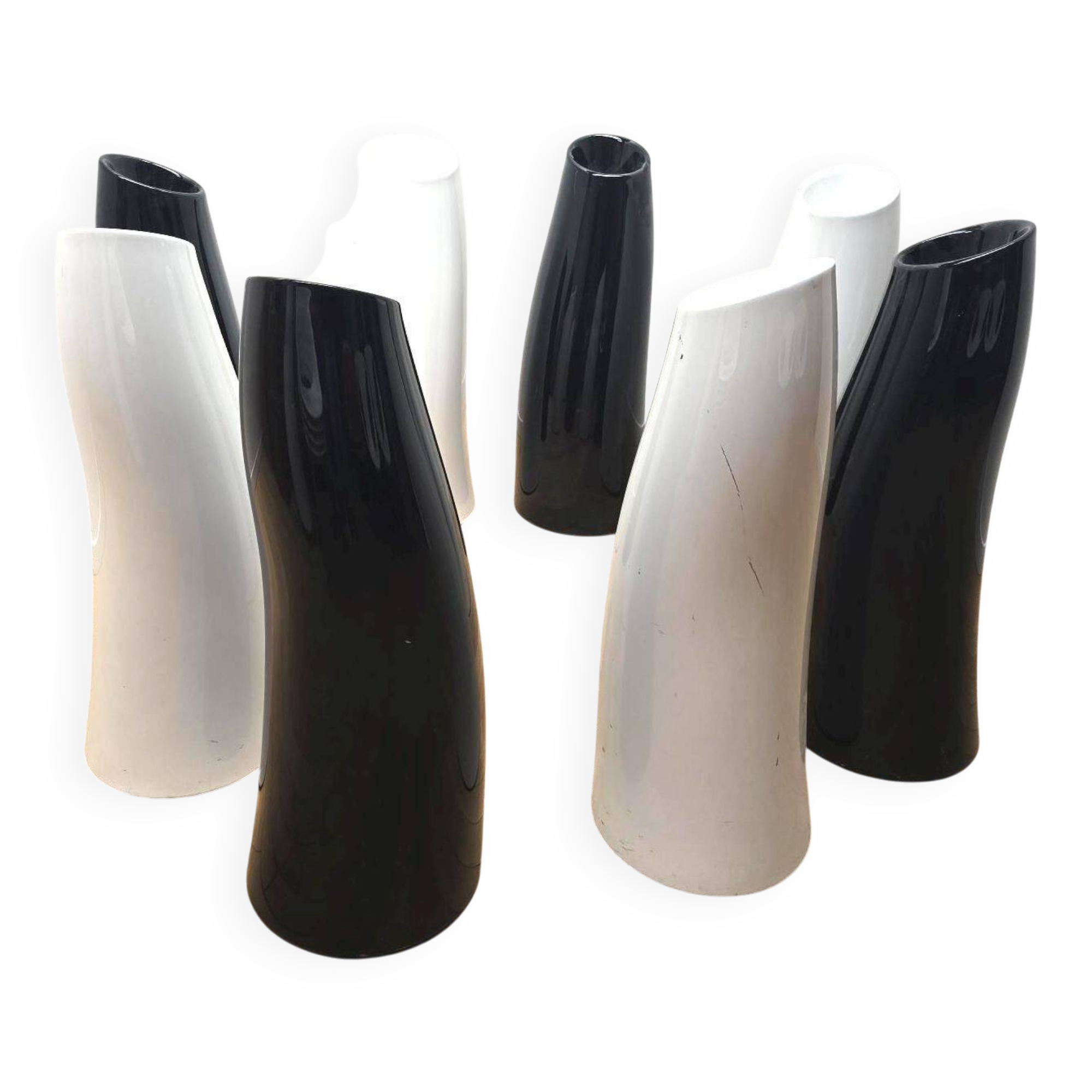 Suite of 8 Madame vases, Alessandro Busana