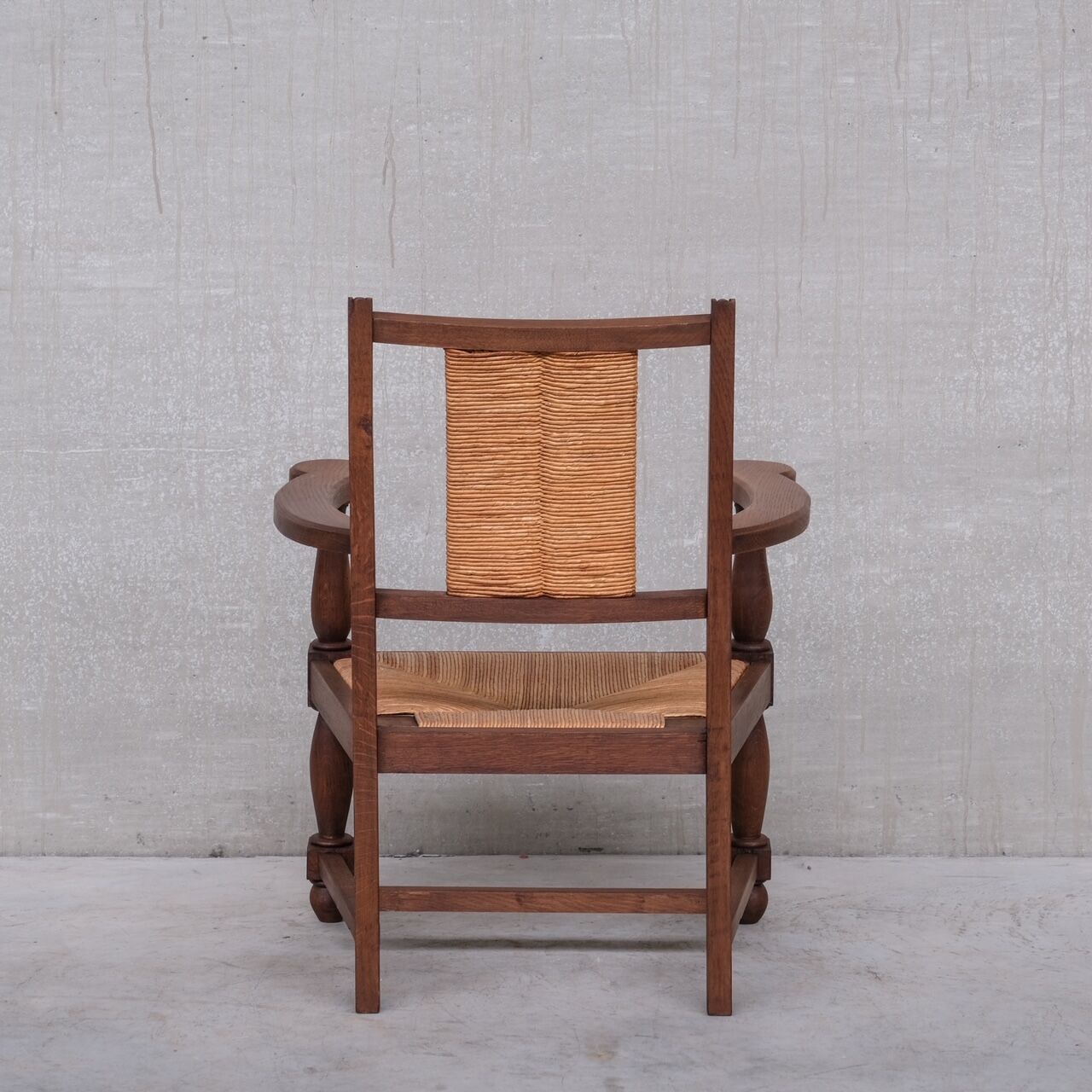 Pair of Mid-Century Rush French Armchairs