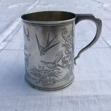 Chopped silver metal chiseled