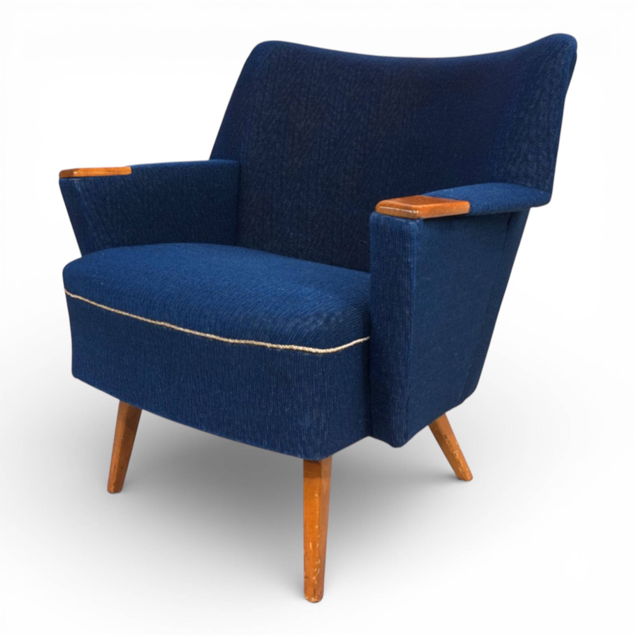 Blue cocktail chair MCM, 1950
