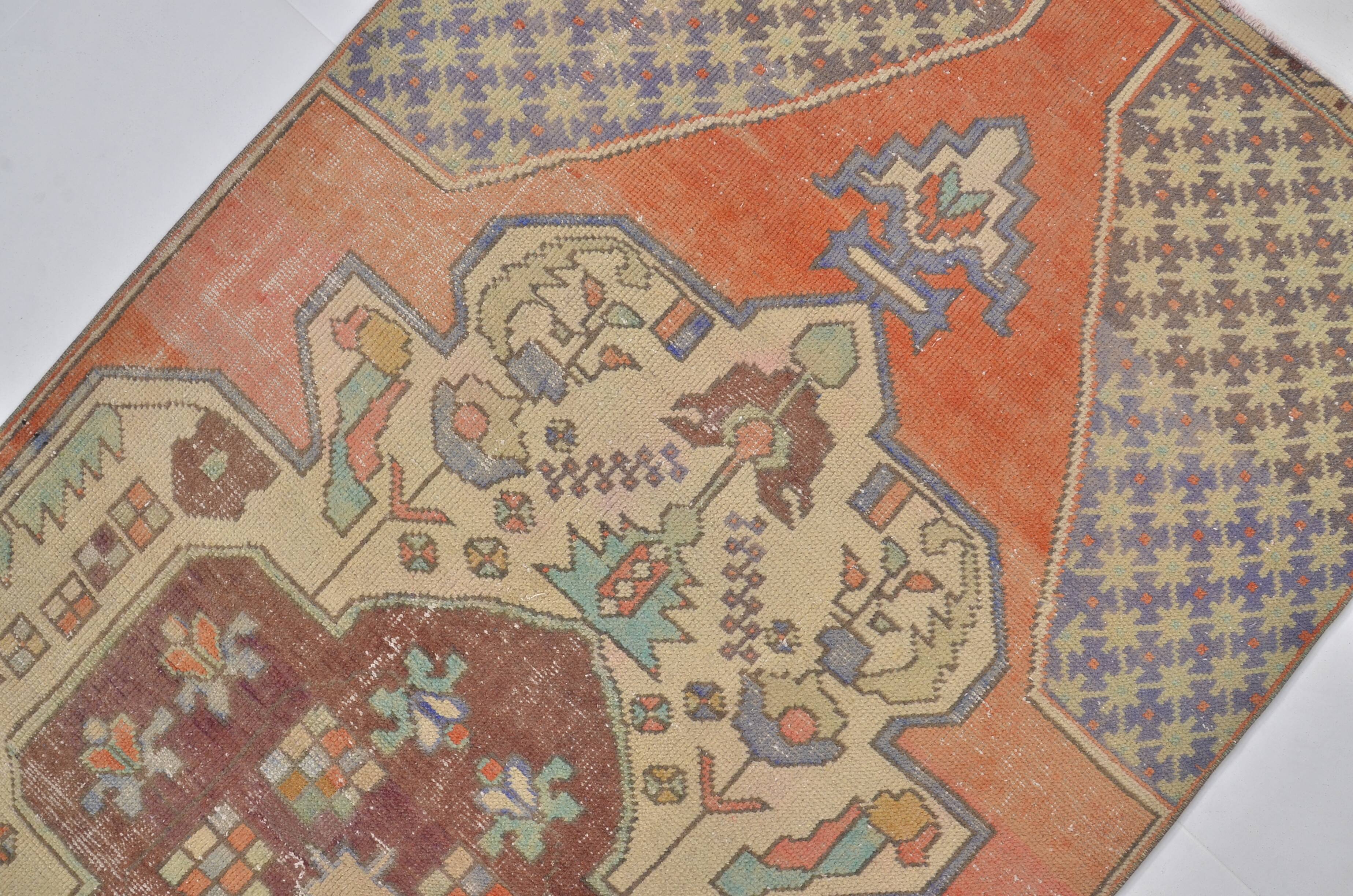 Orange & Brown Turkish Vintage Rug sku 2576