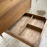 Walnut farmhouse table with swivel and extendable top