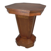 Table d'appoint octogonale Art Déco, chêne, années 1930