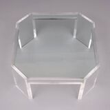 Table basse octogonale Lucite David Lange années 1970