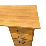 Vintage light oak executive desk