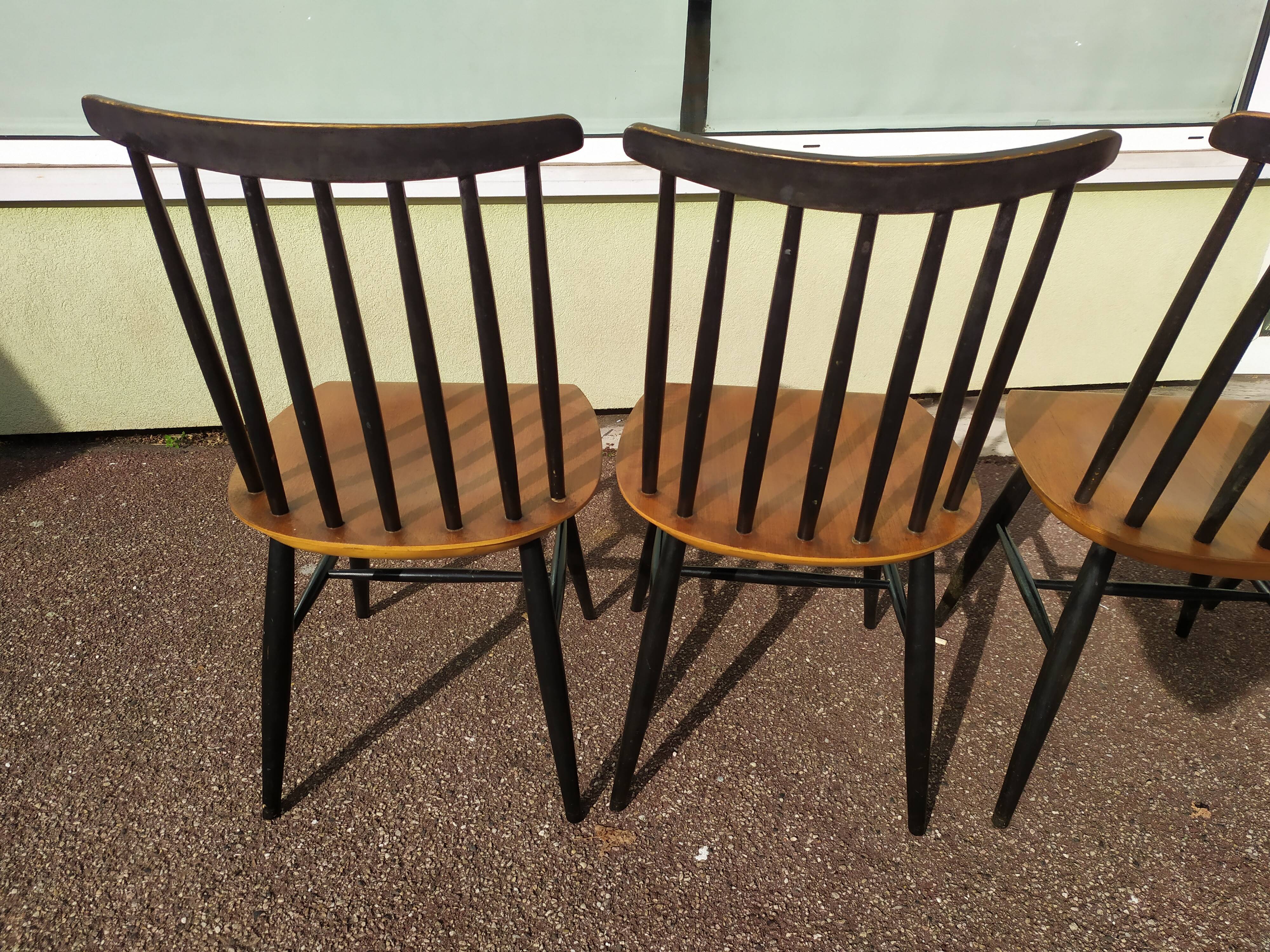 Set of 4 Scandinavian Chairs Fanett by Ilmari Tapiovaara, 60s