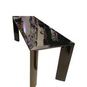 Mid Table / Console - Lacquered aluminium and black tinted glass - Italian design