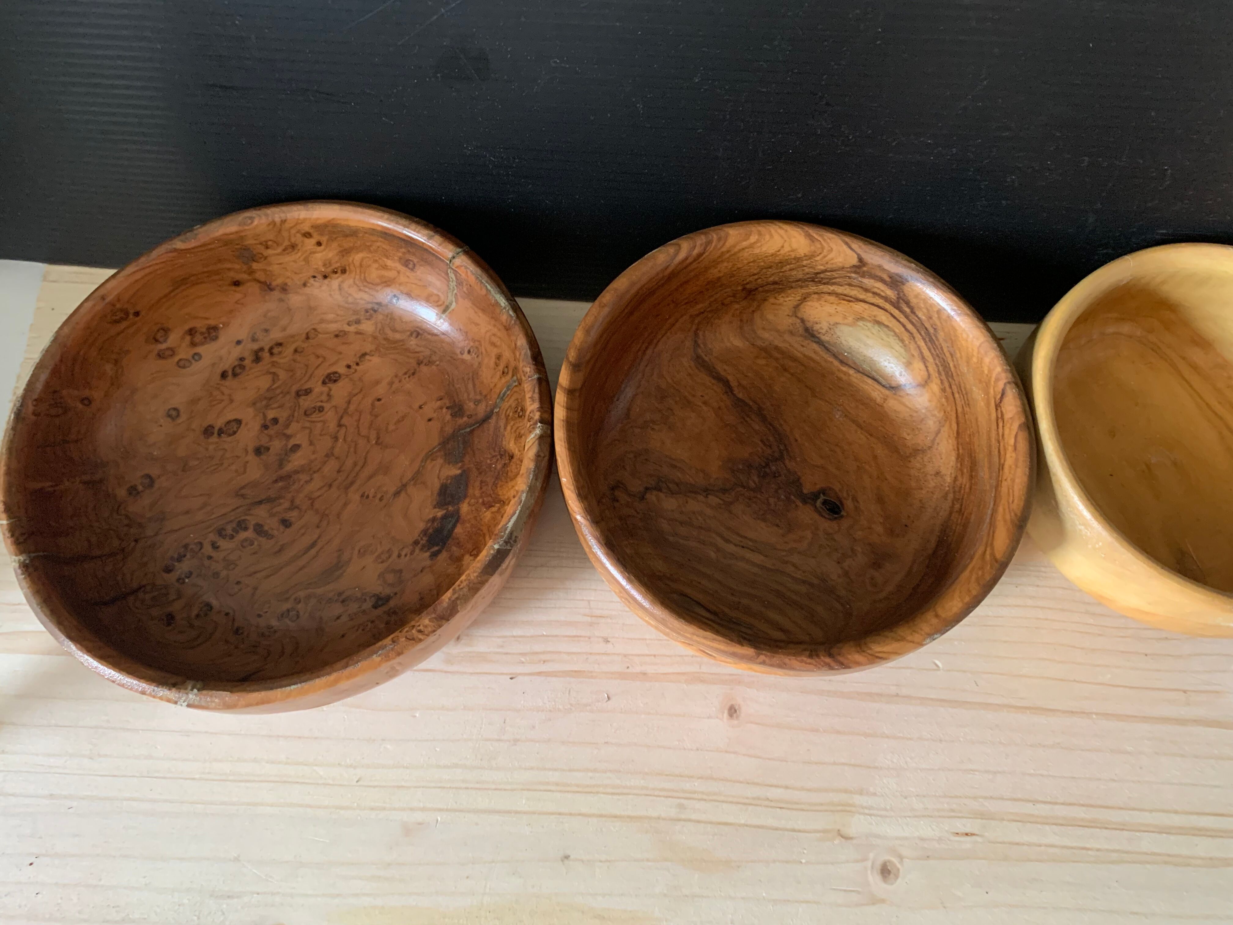Set of wooden bowls