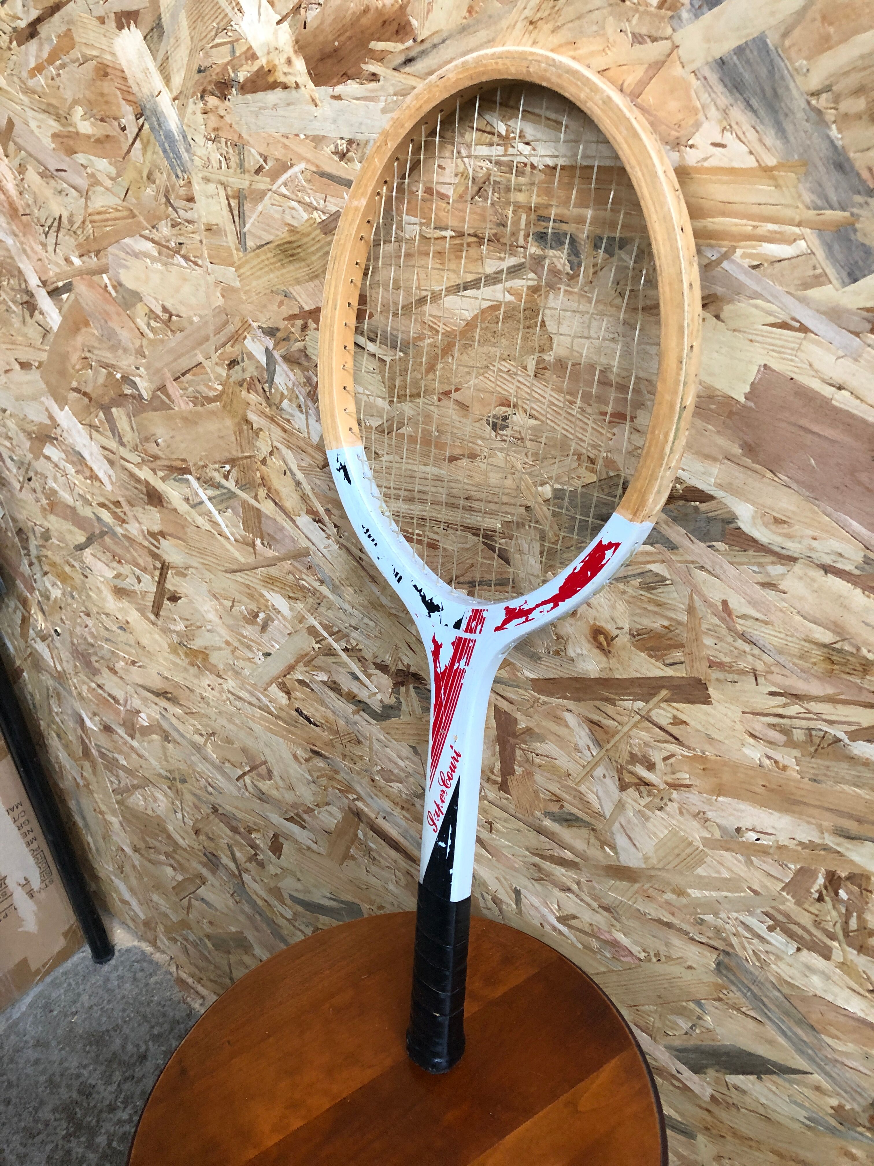Old racket tennis super court junior wood decoration