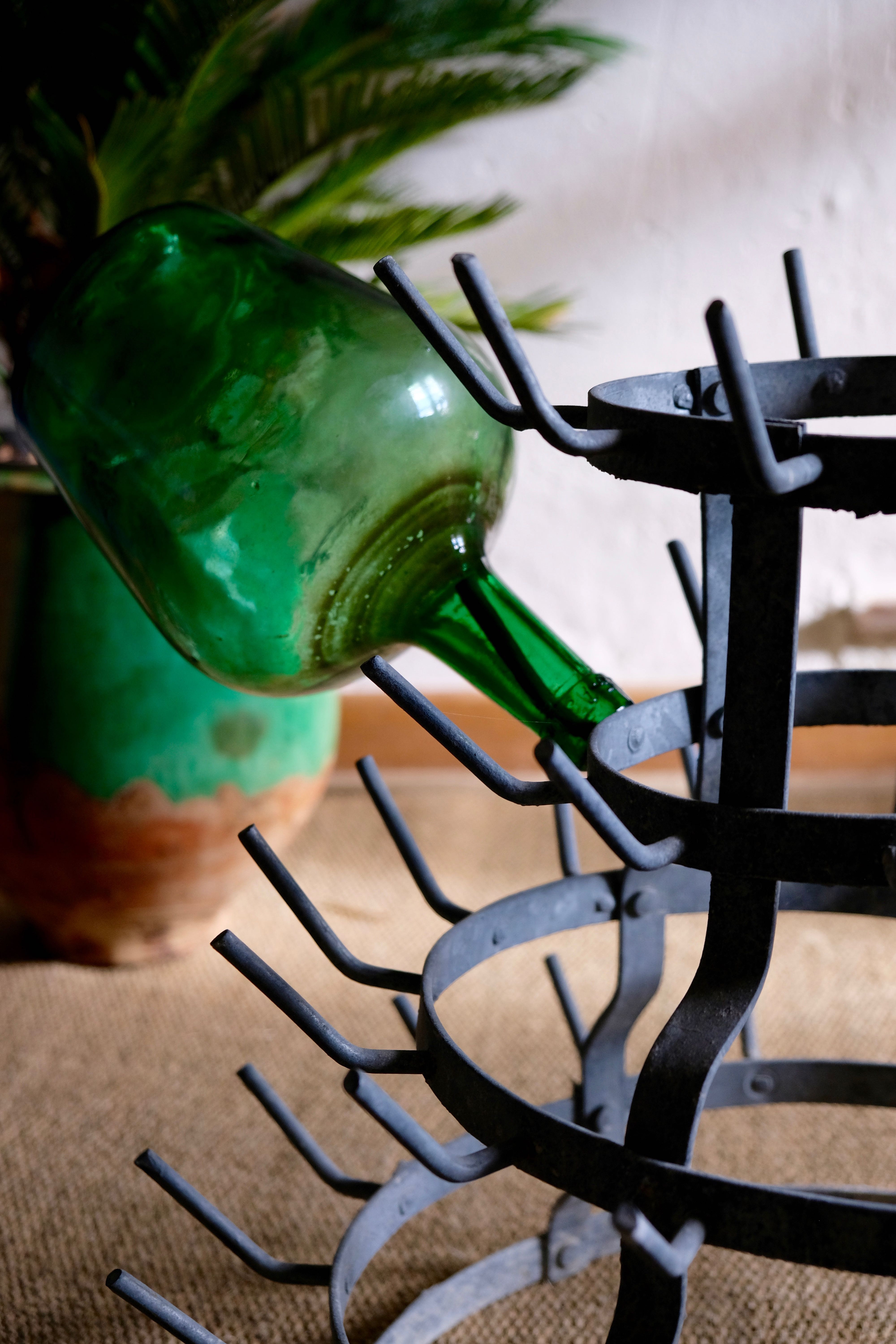 Old zinc bottle drainer