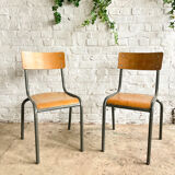 Pair of Mullca school chairs adult size