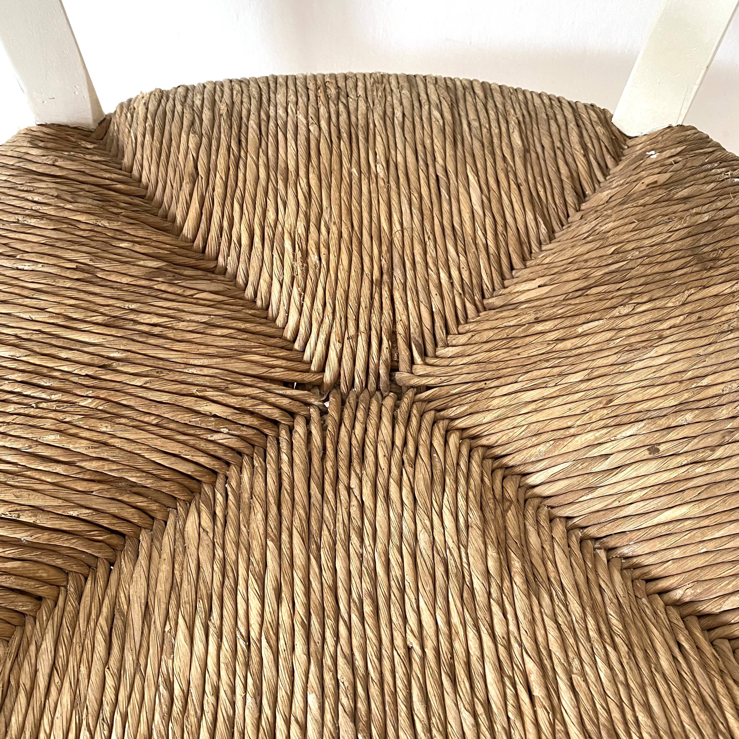 Fauteuil en bois et paille , esprit campagne