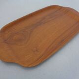 Swedish teak tray with tea cups by Jie Gantofta, 1960s, set of 7.