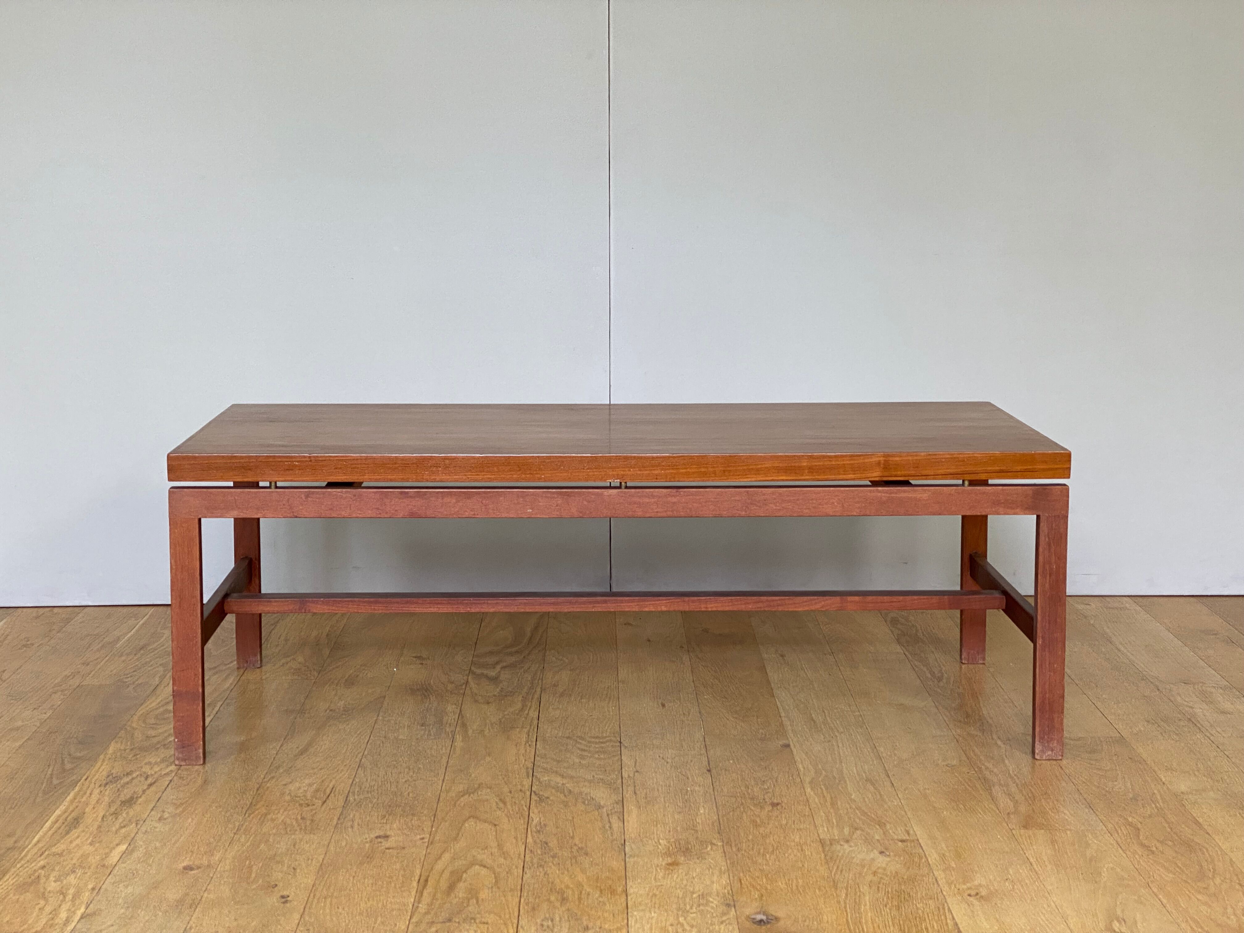Scandinavian teak coffee table with extensions