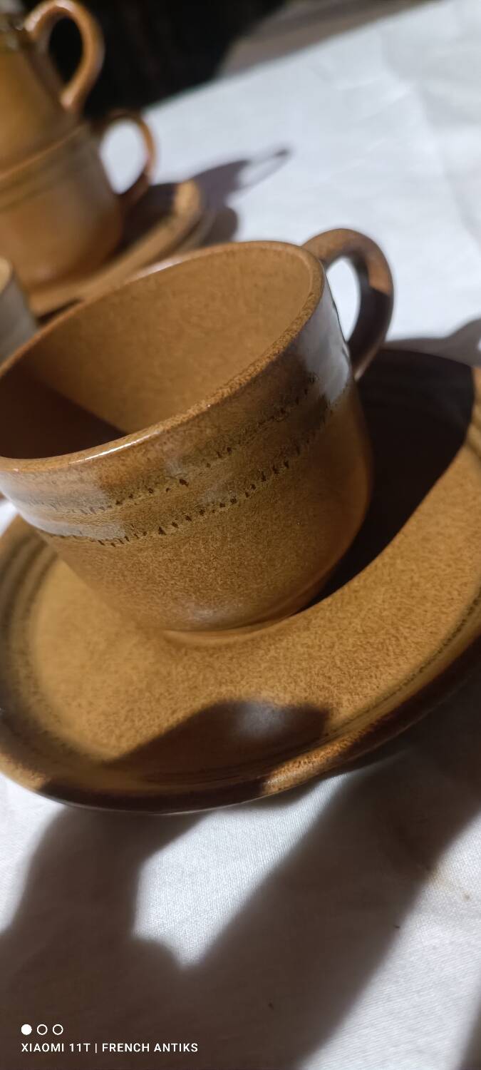 Sarguemines stoneware coffee service, Savoie brand.