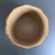 Ceramic flowerpot with wood decor