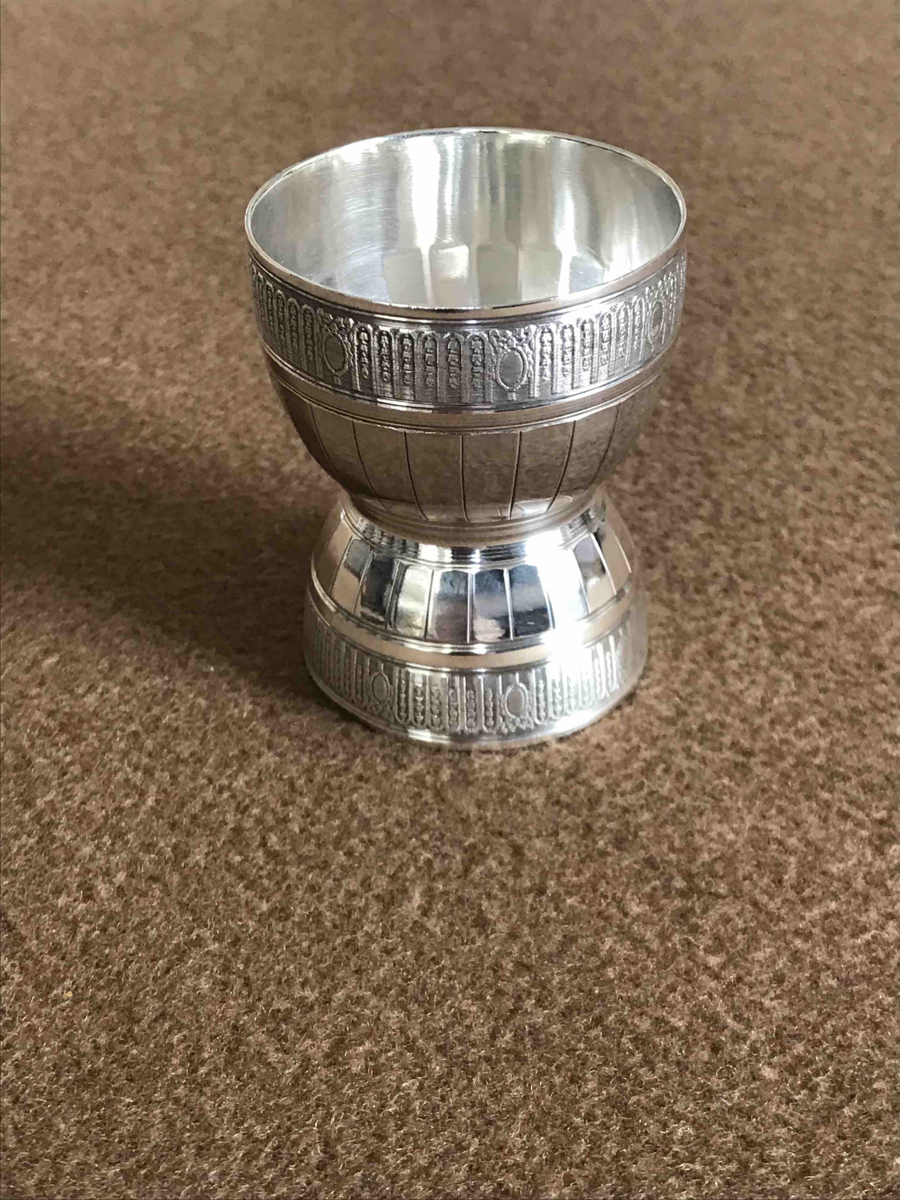 Coquetier diabolo Ercuis en métal argenté