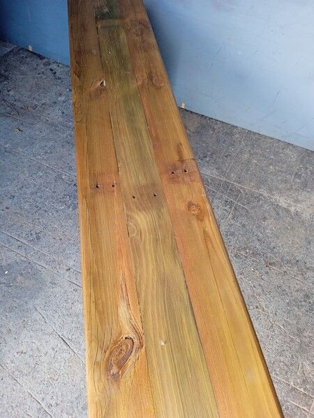 Solid wood bench patinated 180cm