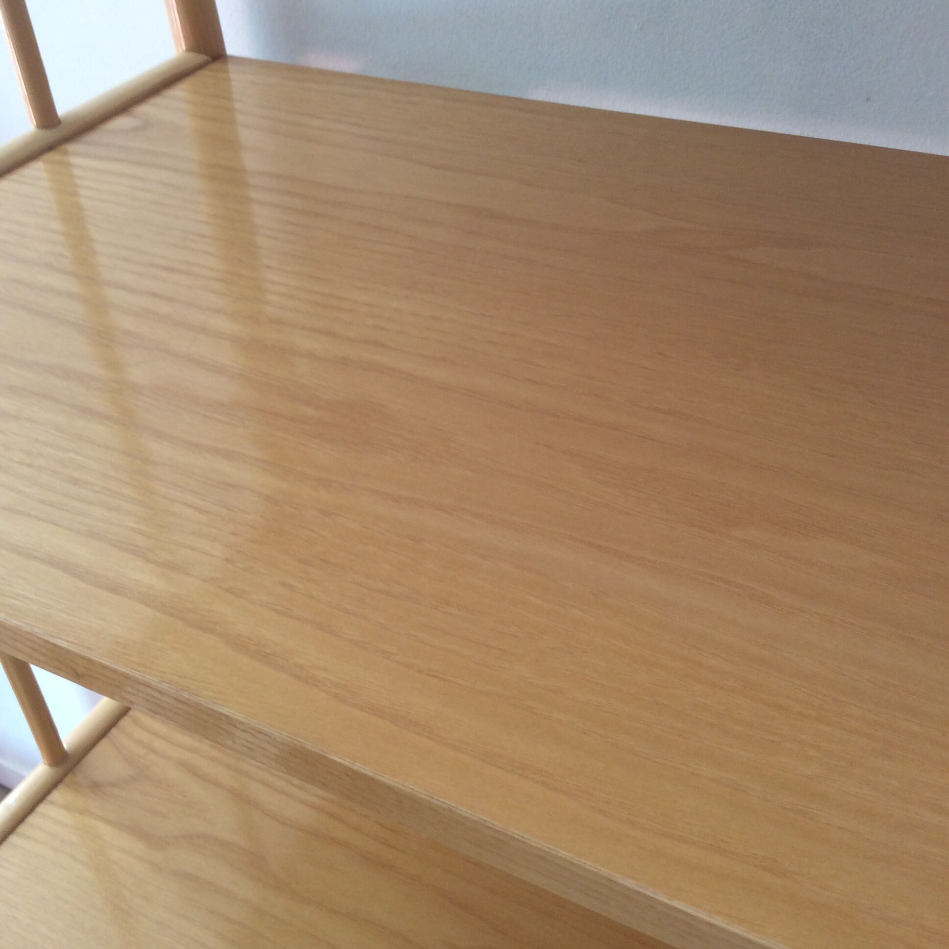 Shelf of the 70s in rattan and wicker wood