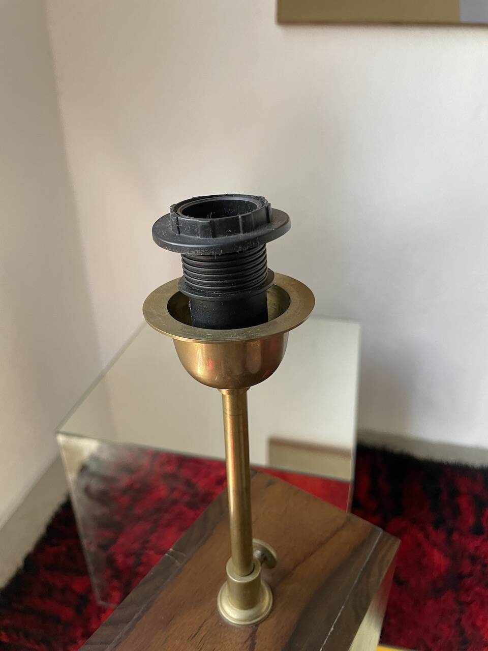 1950s wooden table lamp