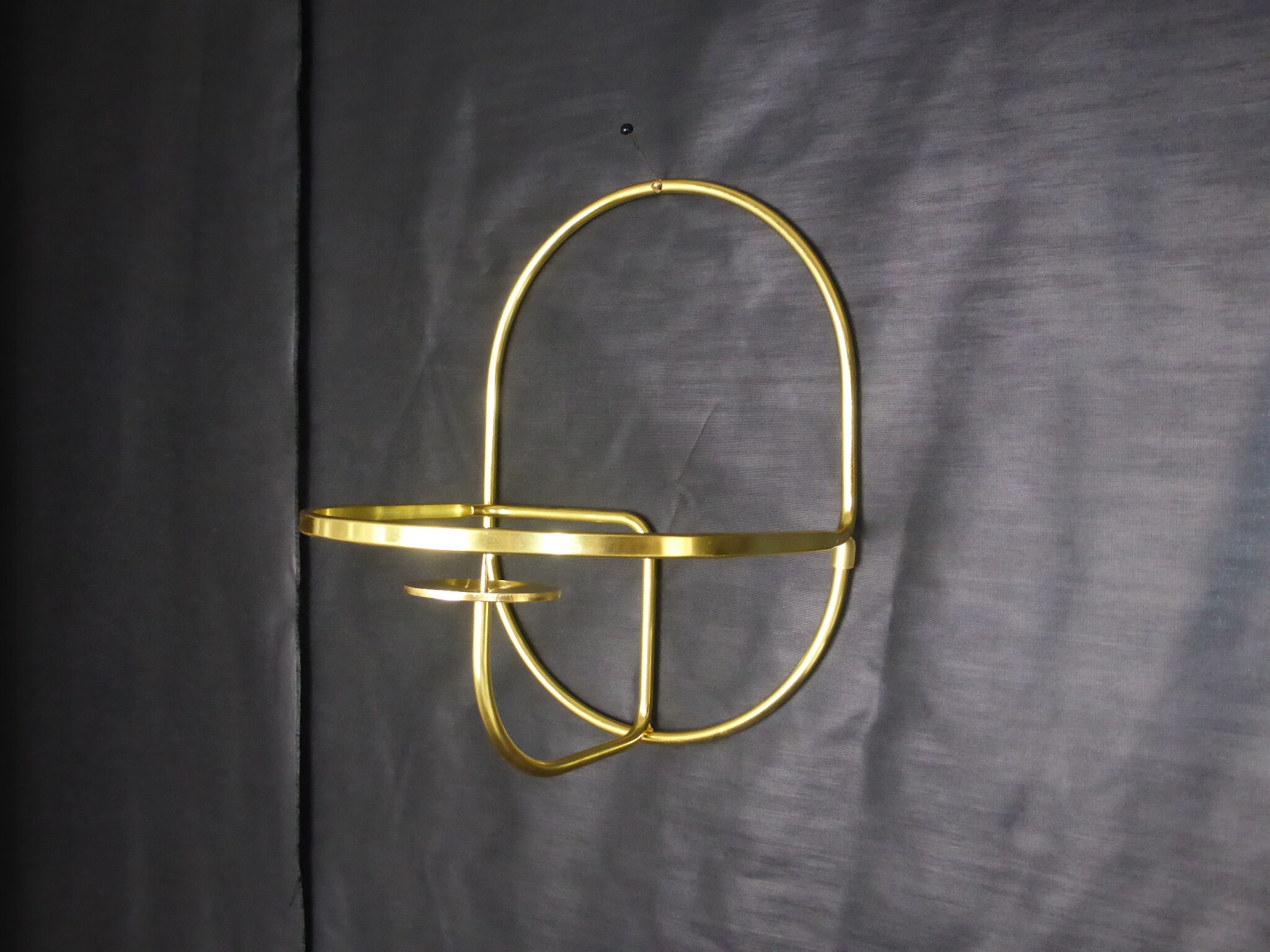 3 candle holders design sleek model, hanging in gold metal