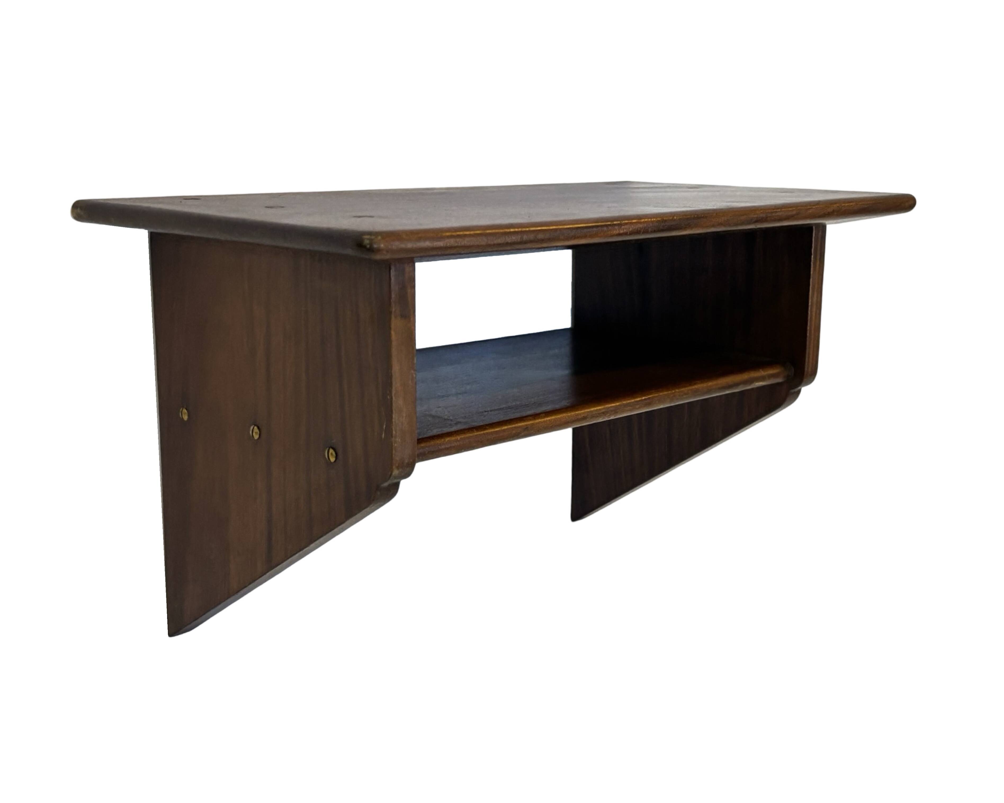 Vintage Danish rosewood wall shelf open floating shelf 60s design