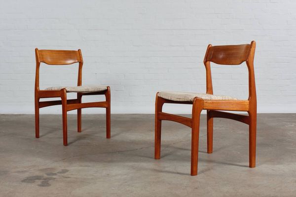 Ensemble de 2 chaises de salle à manger en teck danois design danois vintage