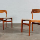 Ensemble de 2 chaises de salle à manger en teck danois design danois vintage