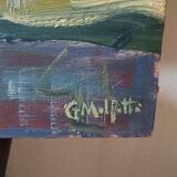 Oil painting on panel, seascape with boats - Signed, 50s/60s