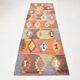 3x10 Geometric Multicolor Turkish Kilim Runner Rug,Rug For Hallway,95x295Cm