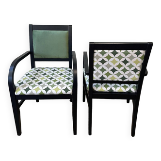 Black green armchair 70s