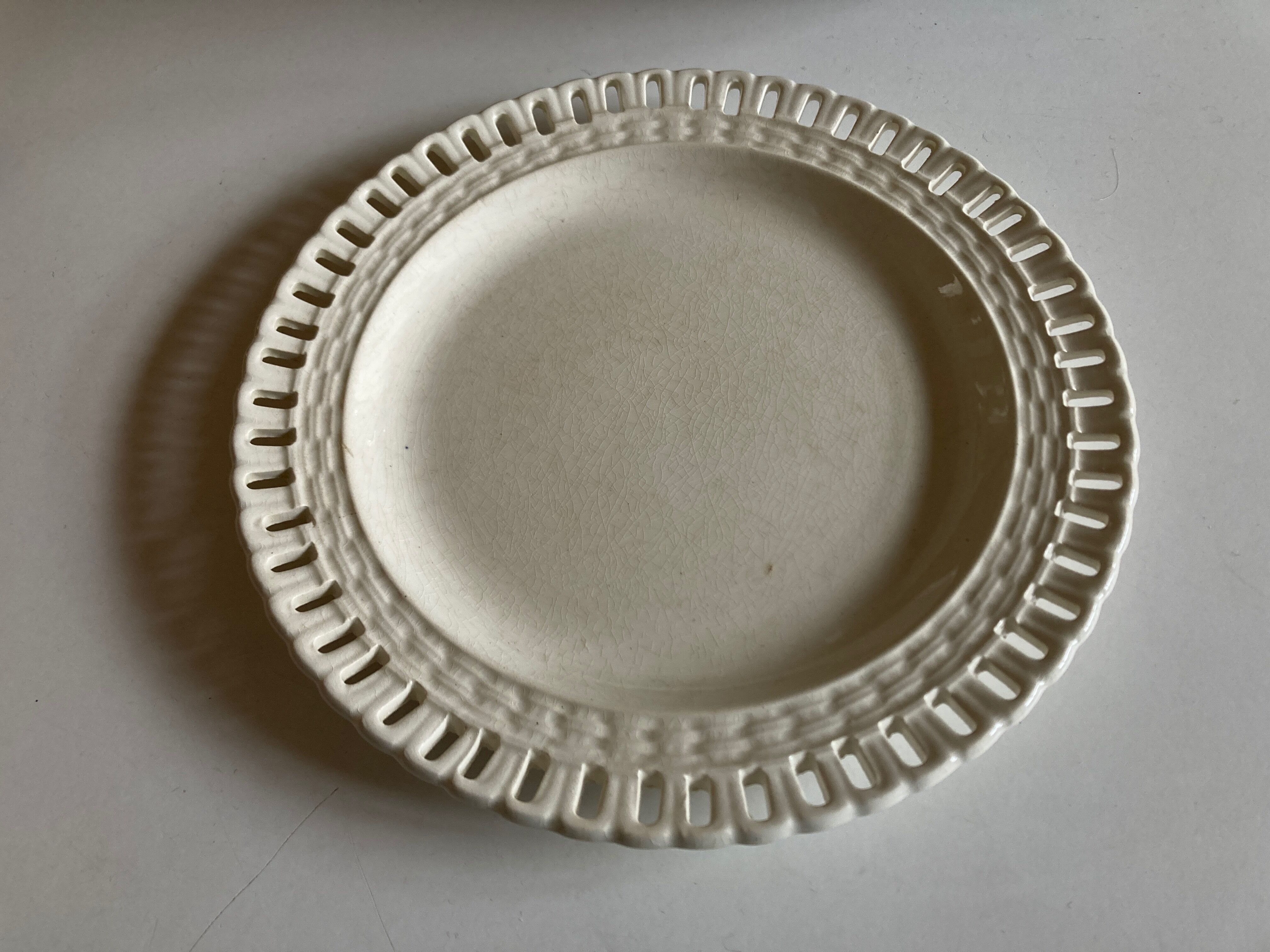 Openwork plate 19th earthenware terra de fer Lunéville