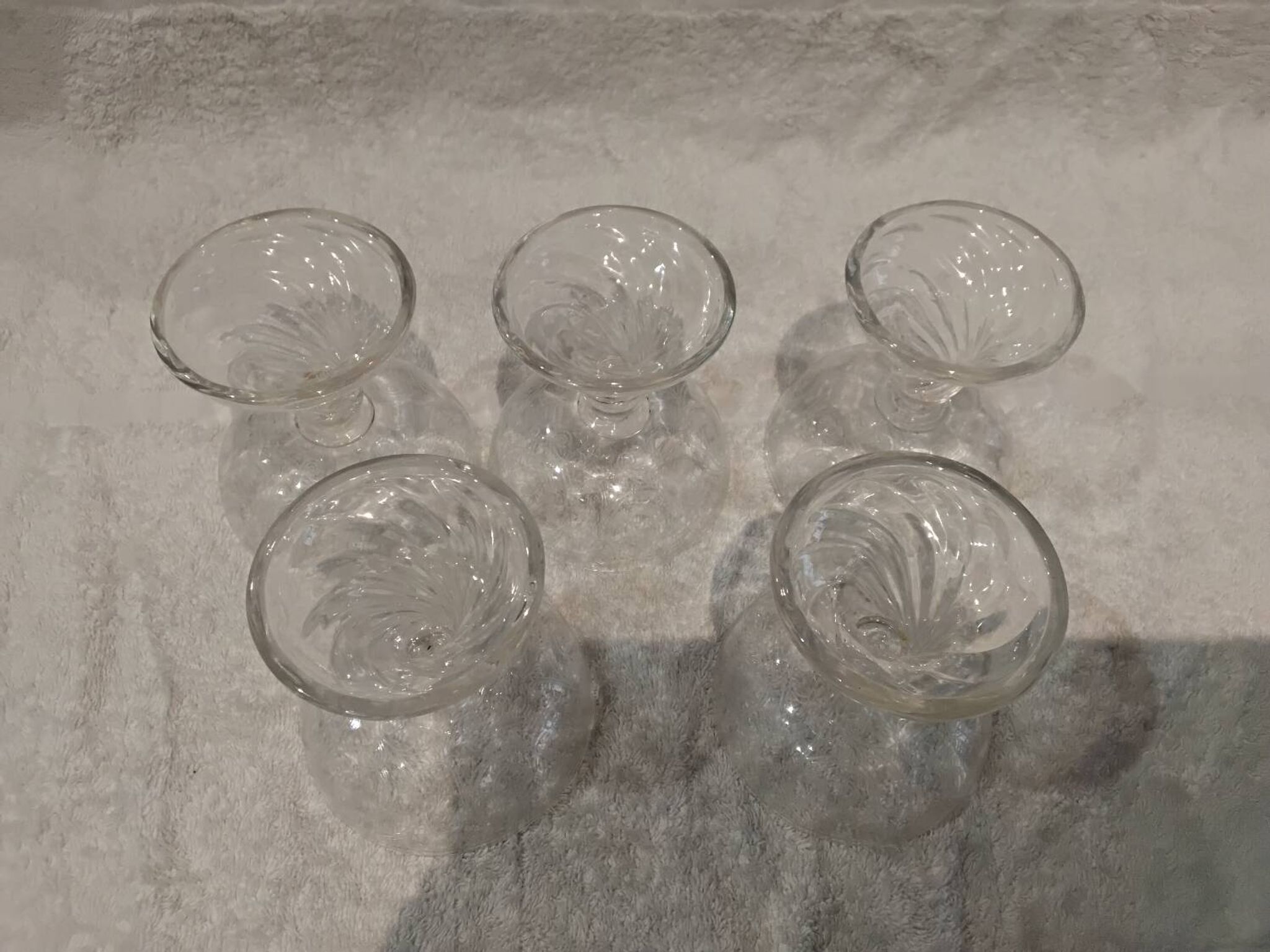 5 crystal champagne glasses, Saint Louis Cluny Graves, 12cl, pre-1936