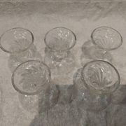 5 crystal champagne glasses, Saint Louis Cluny Graves, 12cl, pre-1936
