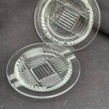 Cendriers art déco verre transparent ciselé