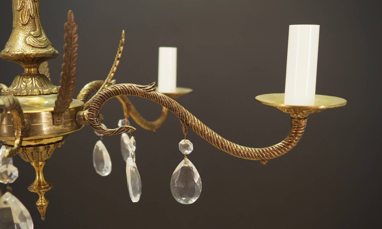 Brass chandelier, Danish design, 1960s, production: Denmark