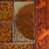 Scandinavian coffee table in rosewood and ceramic