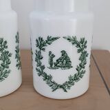 4 opaline apothecary vials
