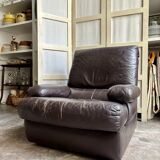 Brown leather armchair