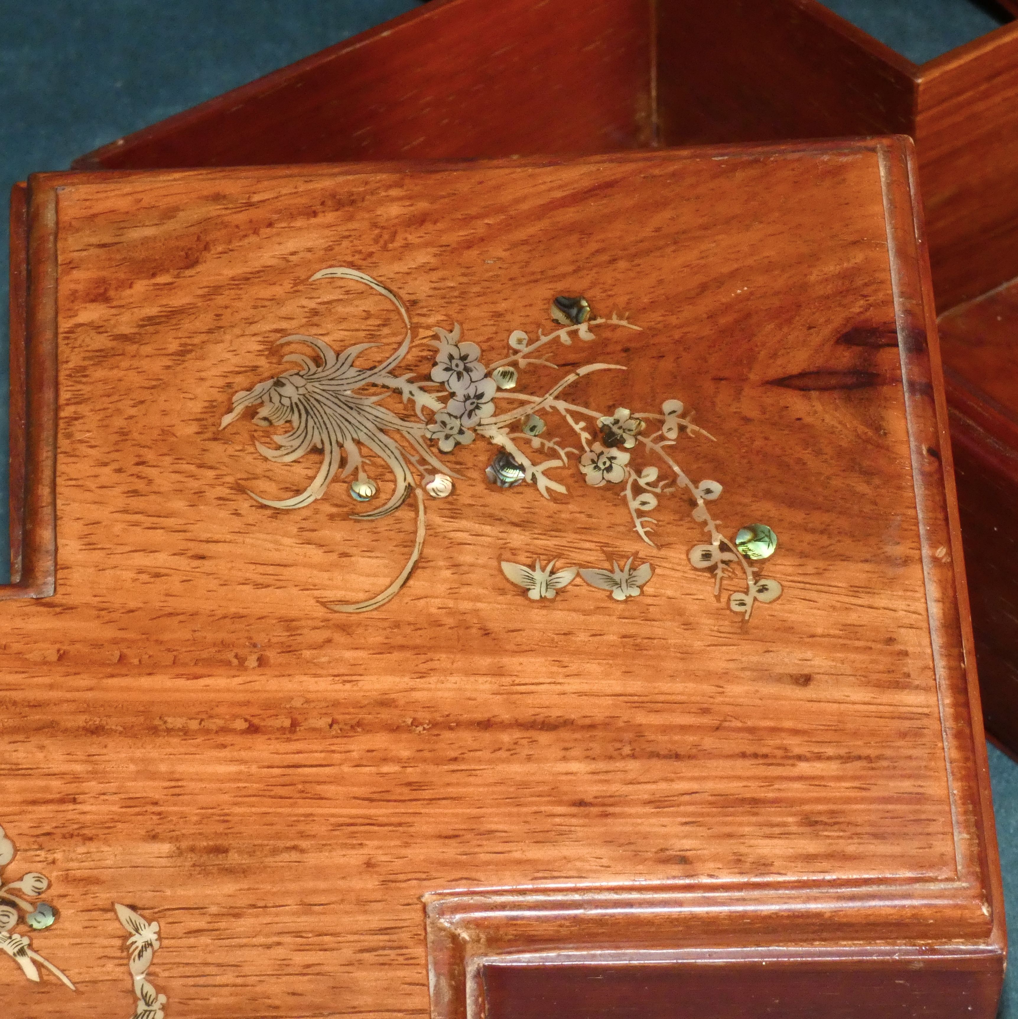 Exotic wood box double square shape