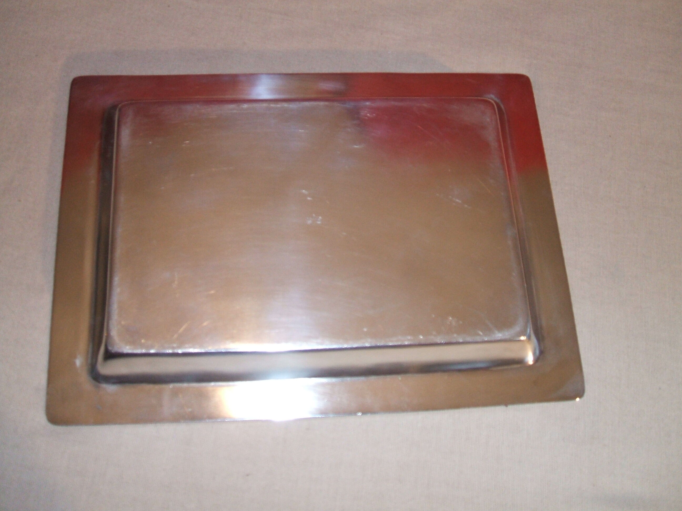 Silver metal tray ercuis art deco