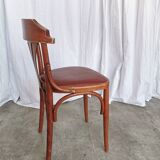 Chaise de salle à manger vintage en bois courbé : dossier éventail style Thonet, pub irlandais des années 1970