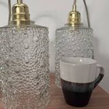 Set of two bubble glass pendant lights