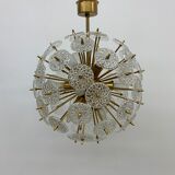 Val Saint Lambert crystal sputnik gold chandelier , 1960’s
