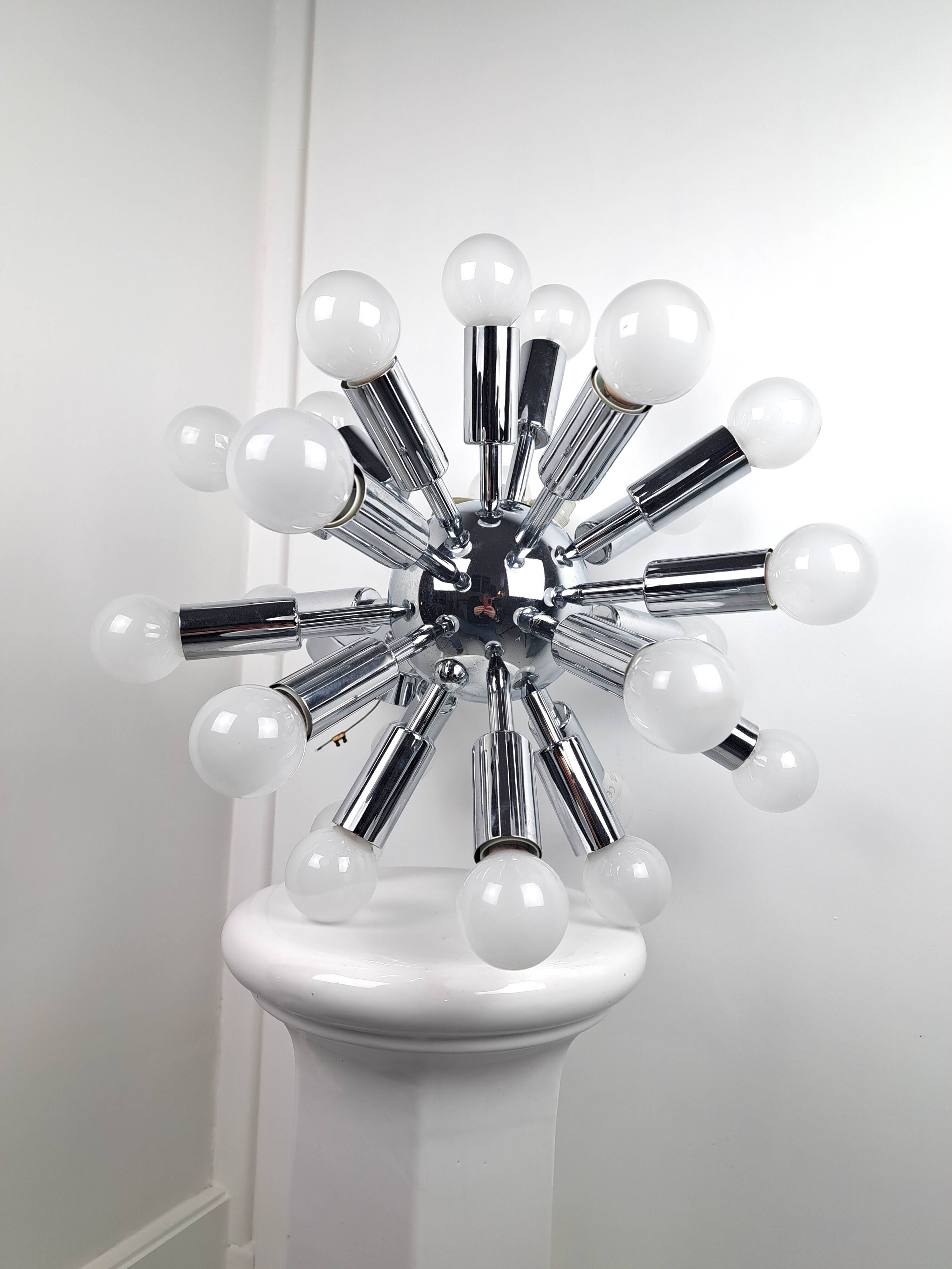 Lustre suspension sphérique Spoutnik space age 70s