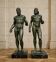 bronze sculptures with a green patina representing the Riace warriors