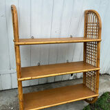 Vintage rattan wall shelf
