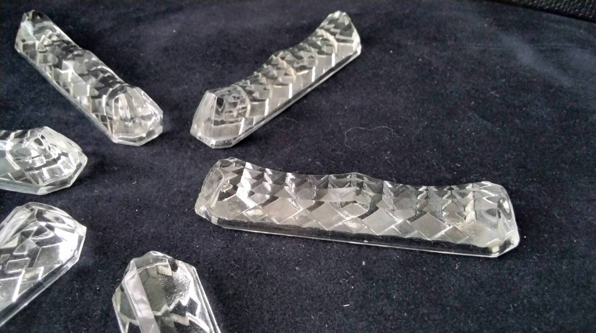 Box of 6 lead crystal knife rests